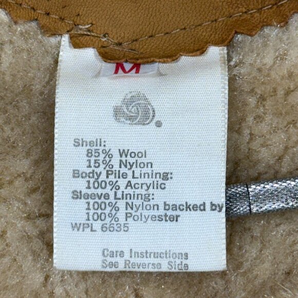 Woolrich Mens Medium Plaid Wool Blend Jacket Talon Zipper Sherpa Lining 70's - Picture 6 of 14